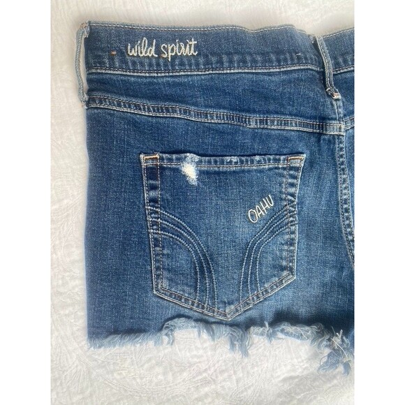 Hollister Short-Short High Rise Sz 15 w32 Beach Vibes Malibu West Co Embroidered - Picture 9 of 10